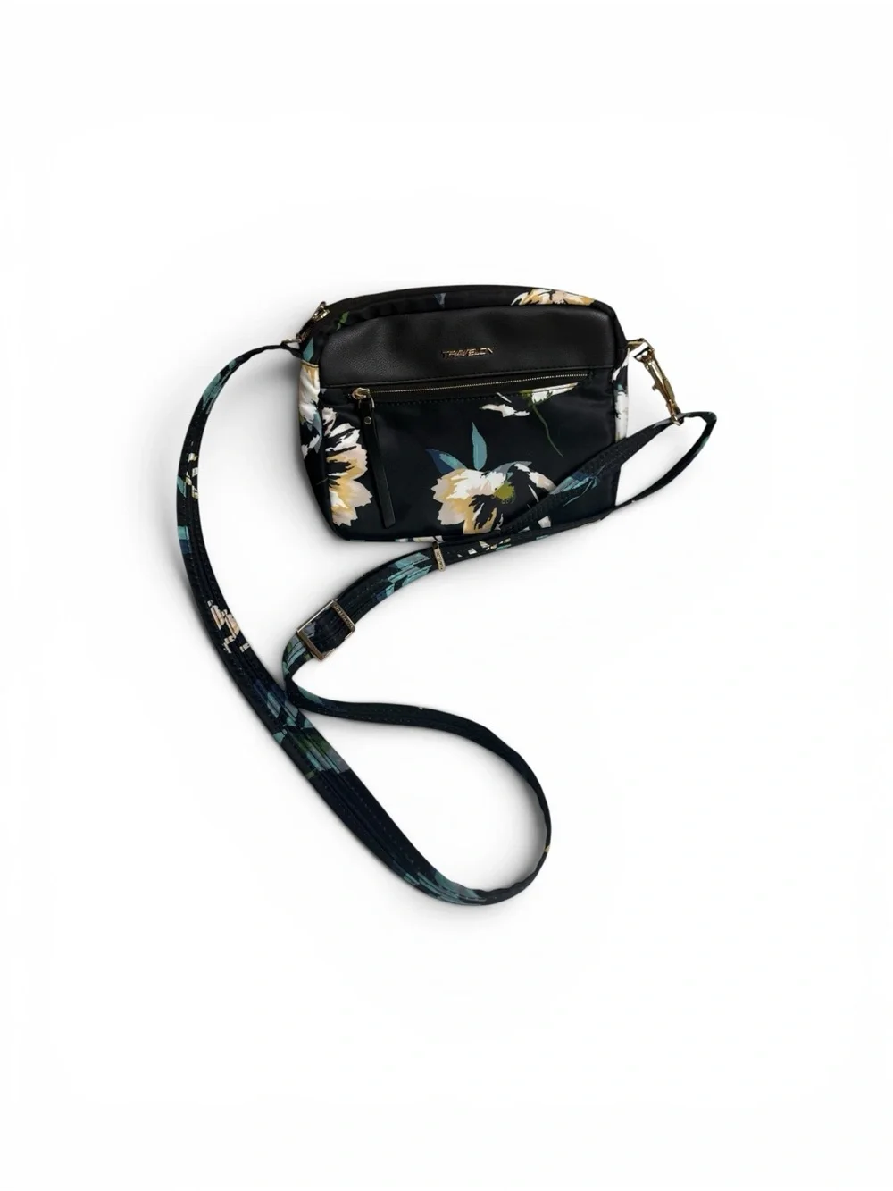 Travelon Addison Black Floral Crossbody